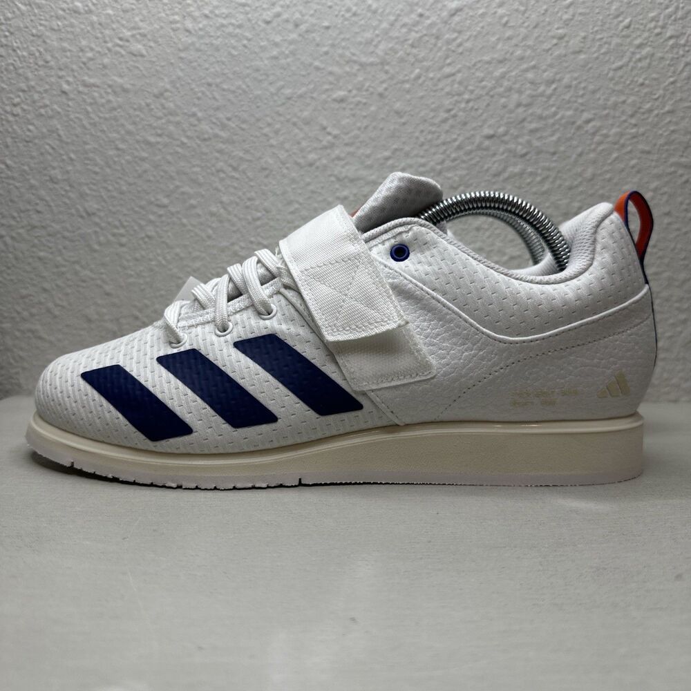 Adidas Powerlift 5 Weight Lifting Shoes JP9878 White Navy Orange Men’s Size 9 - Picture 2 of 7